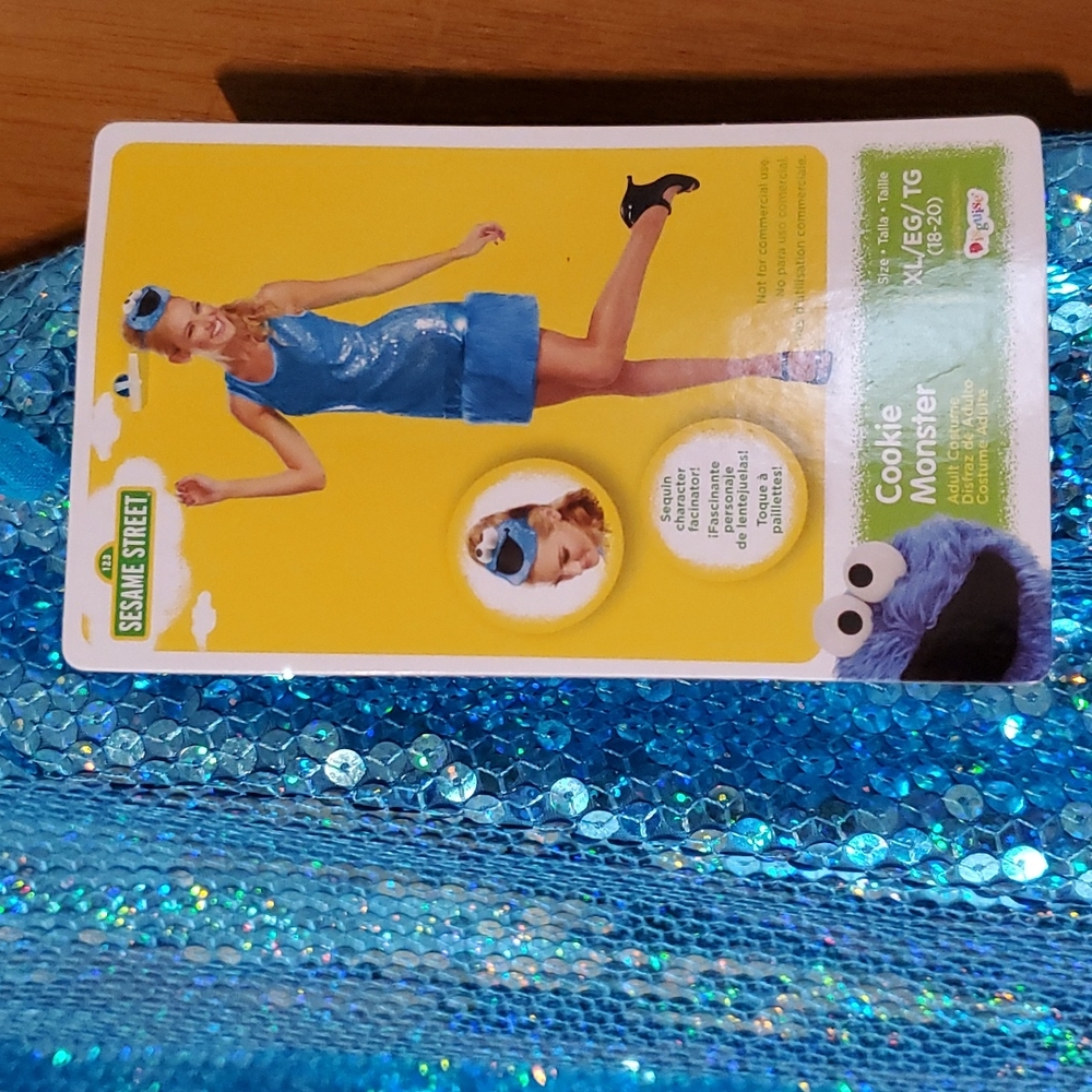 Womens Sequin "Cookie Monster" Costume - Picture 4 of 7